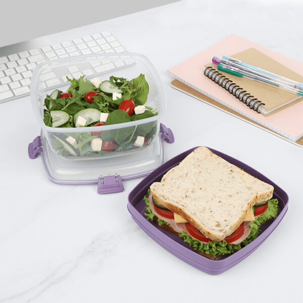 Sistema TO GO Salad + Sandwich Lunchbox 1.630ml Lila
