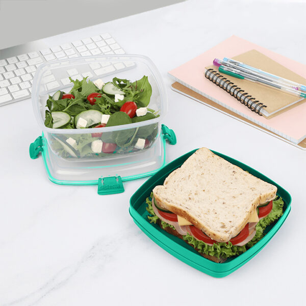 Sistema TO GO Salad + Sandwich Lunchbox 1.630ml Minty Teal